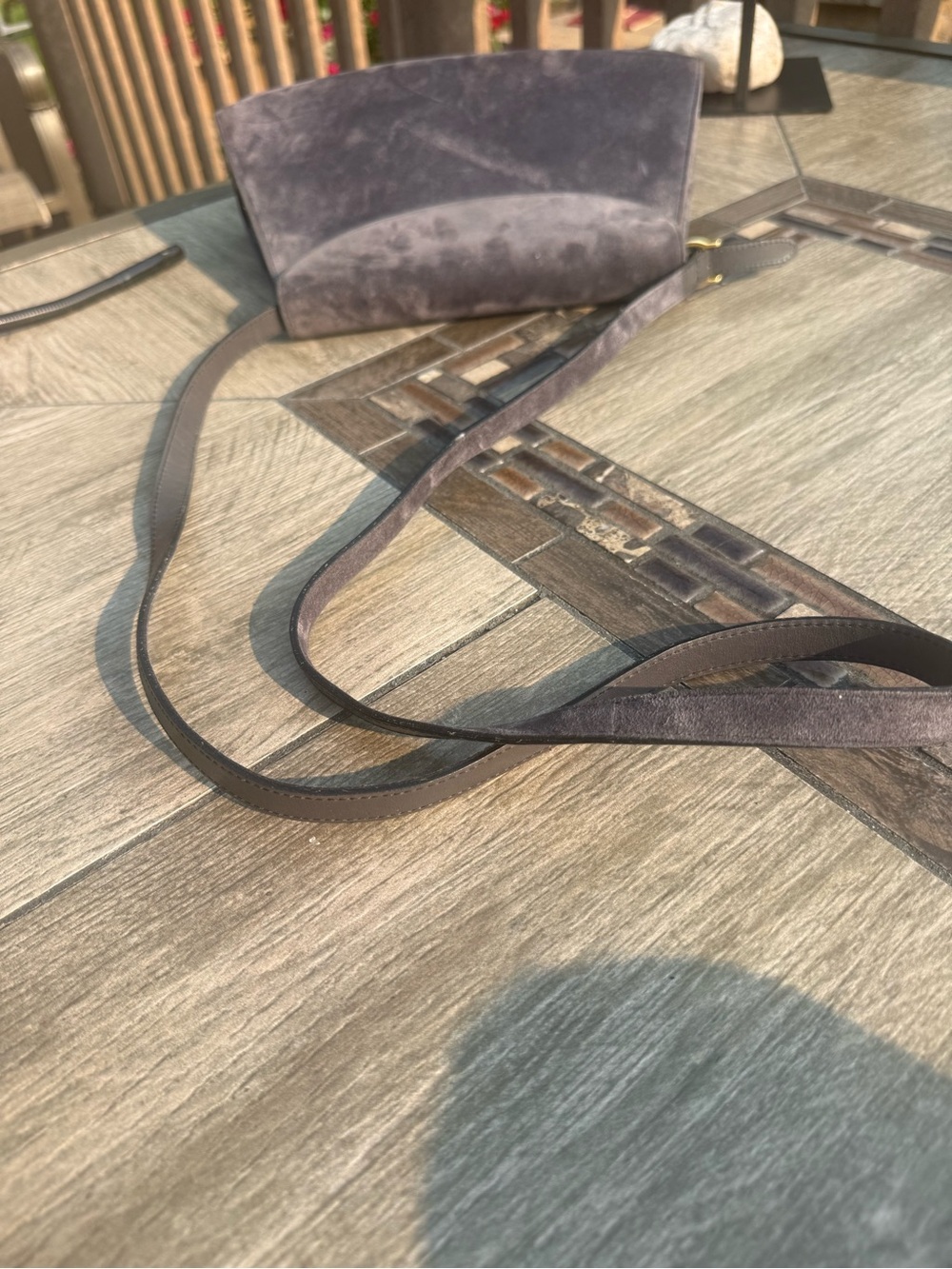EUC Salvatore Ferragamo Vintage Suede 1980's Luxury Taupe Crossbody Bag - Picture 9 of 14